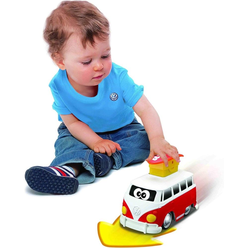 BB Junior VW Samba Bus vermelha - Pressiona e Anda