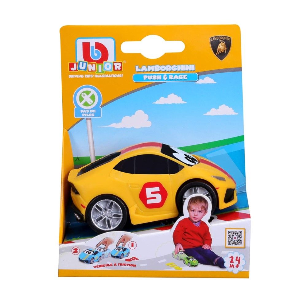 BB Junior Lamborghini Huracan Coupe amarelo - Empurra e Corre