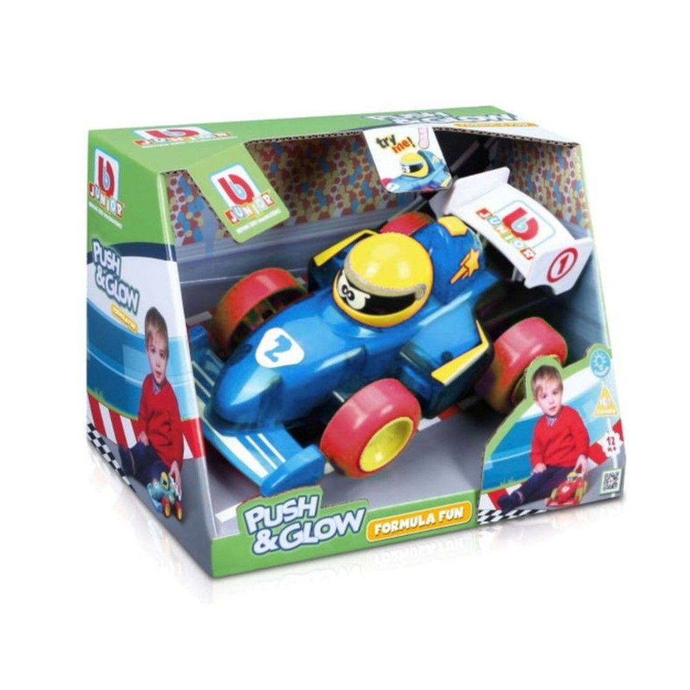 BB Junior Fórmula Um azul - Empurra e Brilha