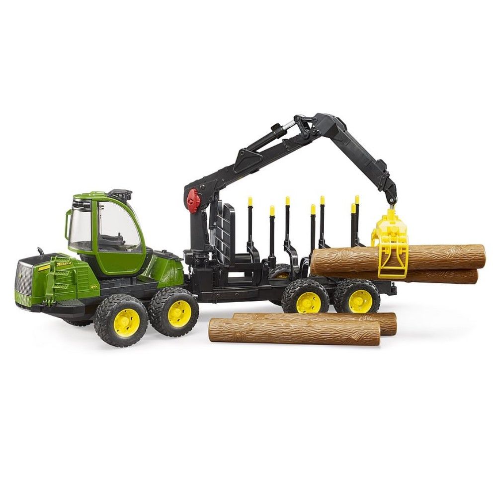 John Deere 1210E para transporte de troncos com braço mecânico