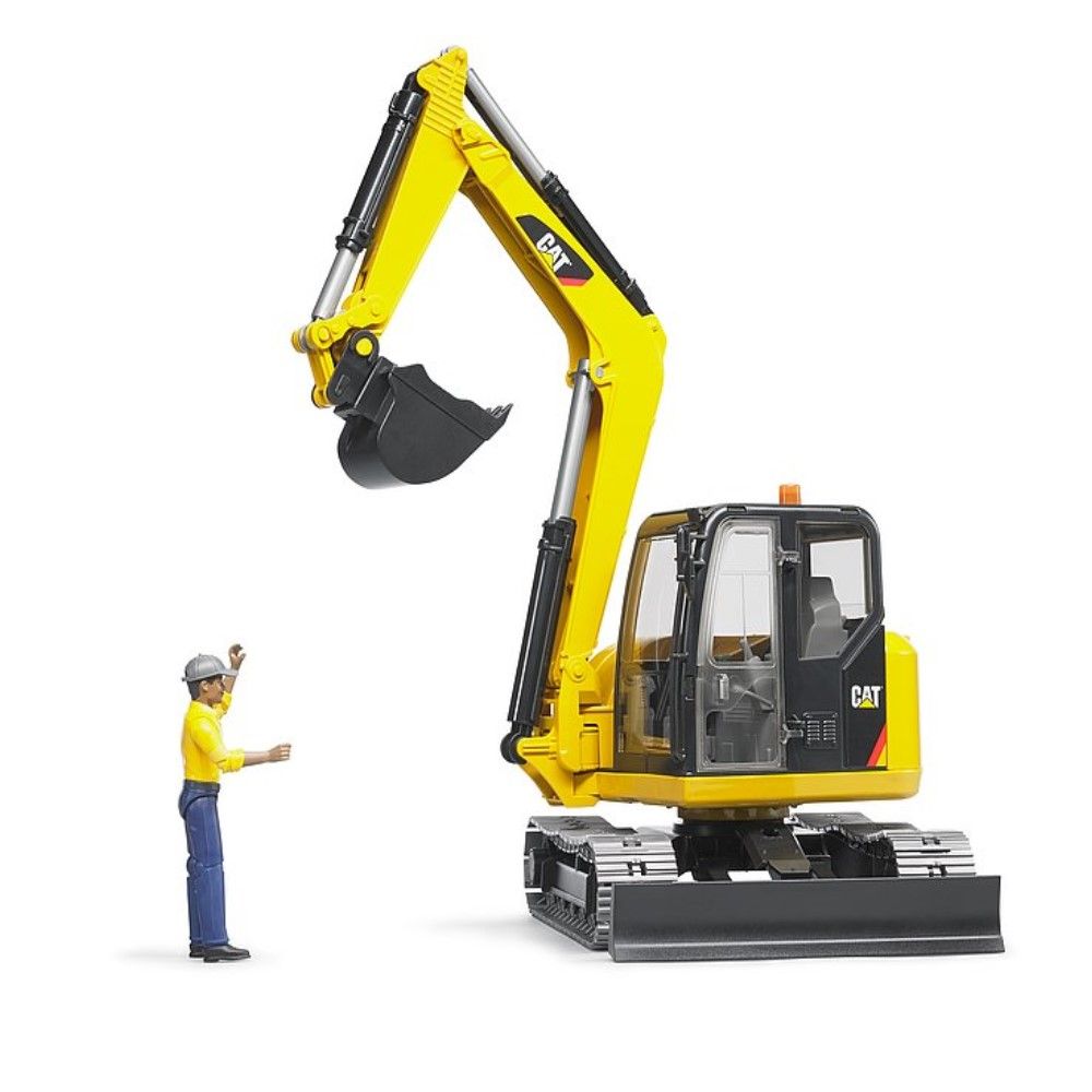 Mini escavadora CAT com figura