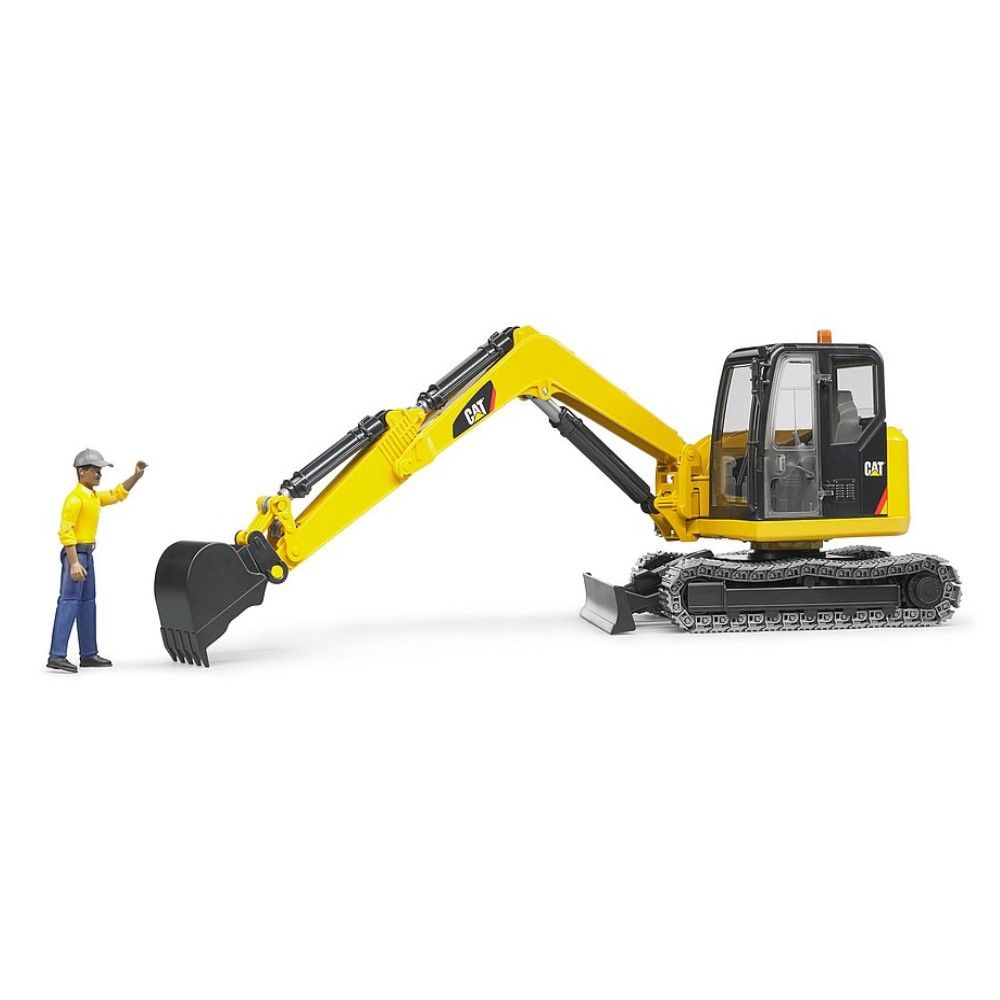 Mini escavadora CAT com figura