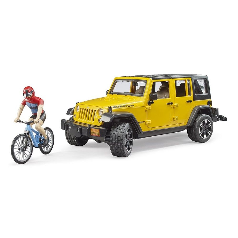 Jeep Wrangler Rubicon com Bicicleta de Montanha + Ciclista