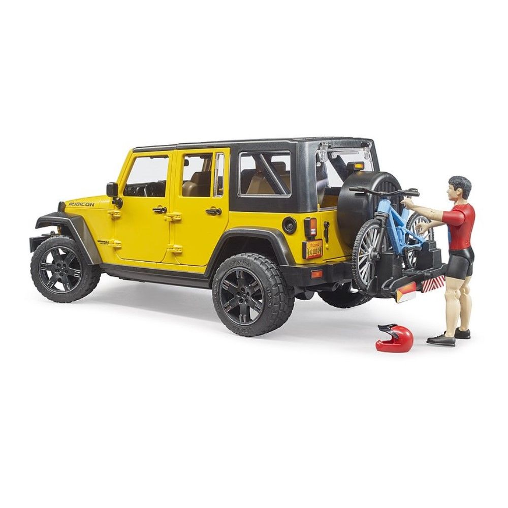 Jeep Wrangler Rubicon com Bicicleta de Montanha + Ciclista