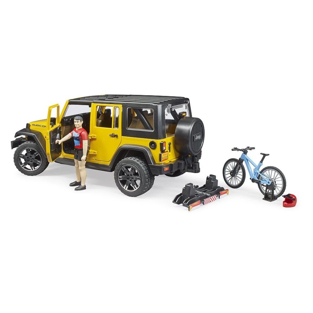 Jeep Wrangler Rubicon com Bicicleta de Montanha + Ciclista
