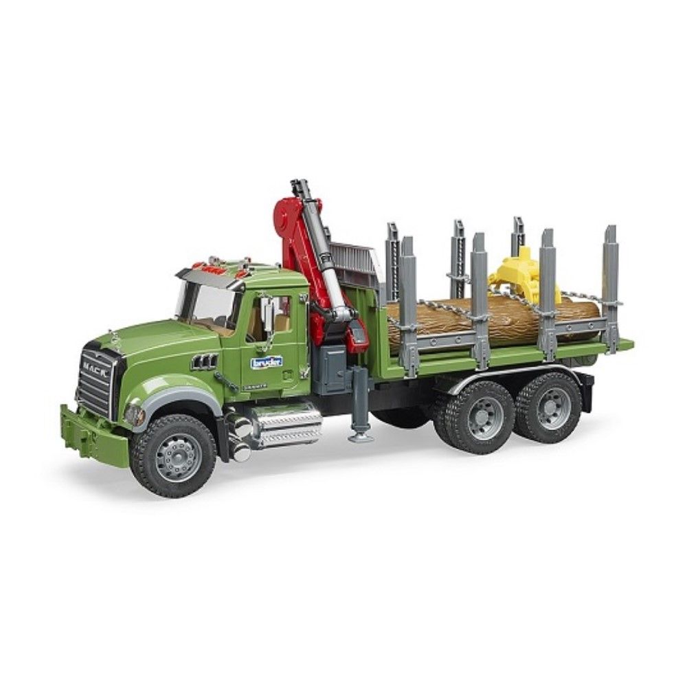 Camião MACK de transporte de troncos com guindaste