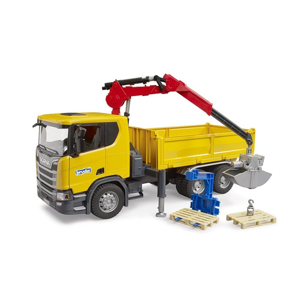 Camião basculante Scania Super 560R com guindaste e palete