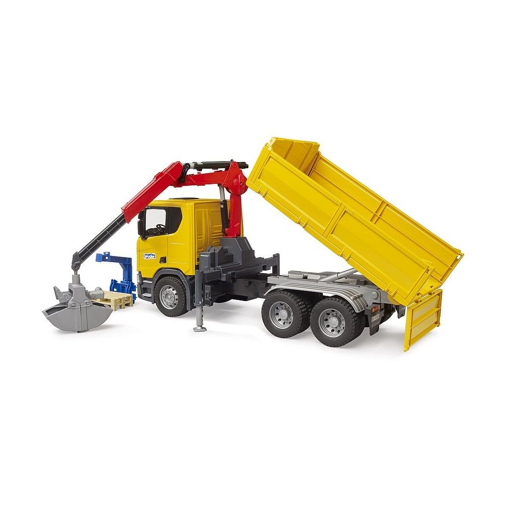 Camião basculante Scania Super 560R com guindaste e palete