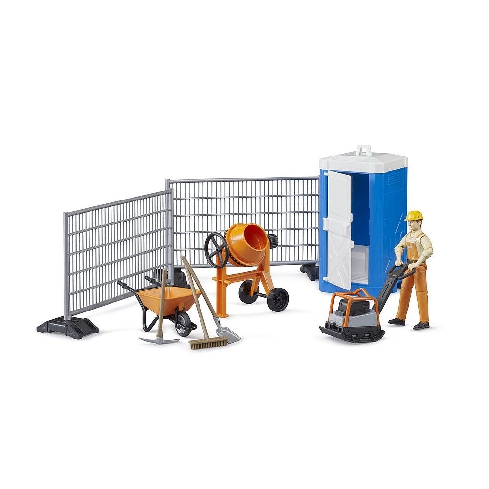 Operário da construção civil com acessórios