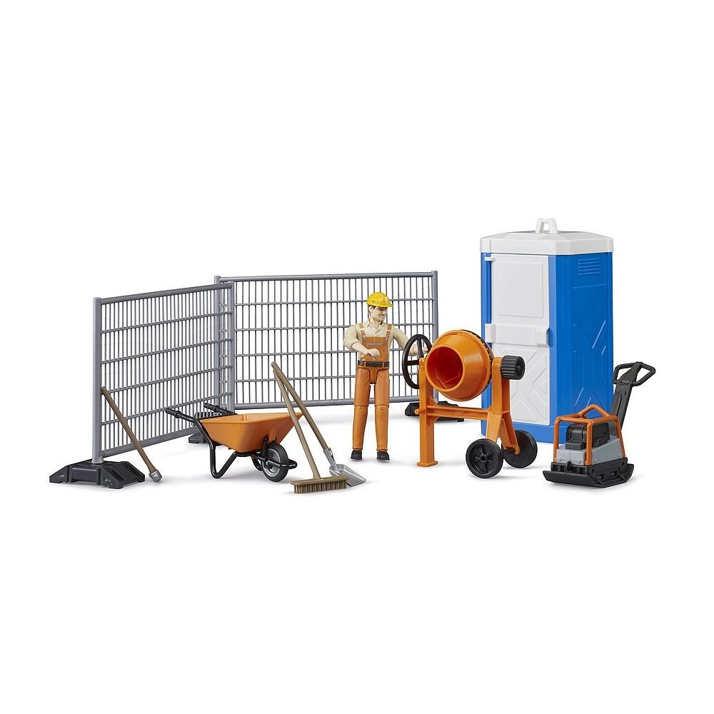 Operário da construção civil com acessórios