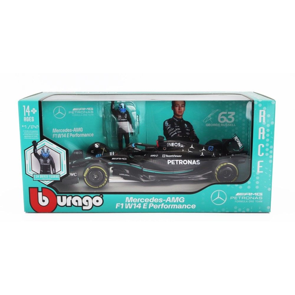 1/24 - F1 Mercedes AMG W14 - George Russel #63 com Figura