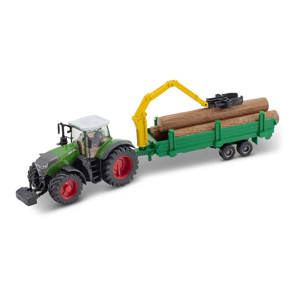 Tractor Fendt 1000 Vario Tractor com atrelado com troncos
