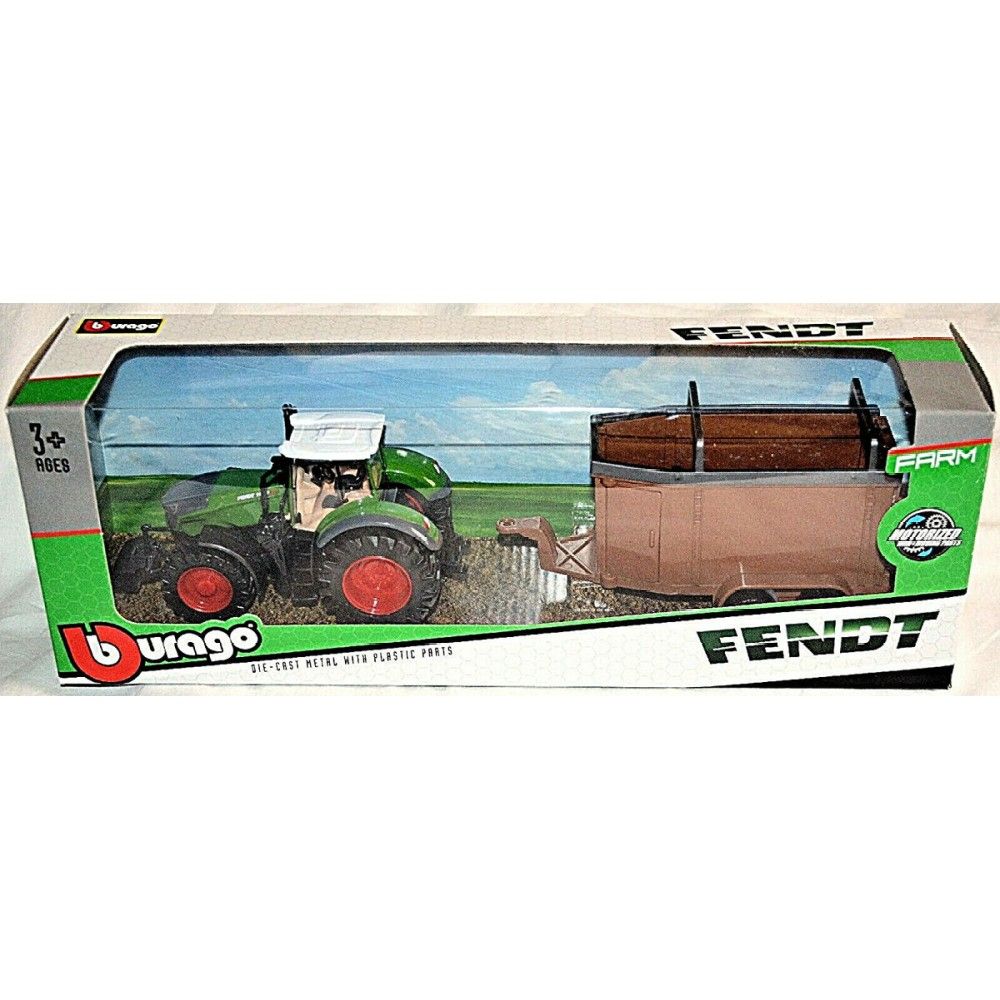 Tractor Fendt 1000 Vario Tractor com atrelado transportador de gado