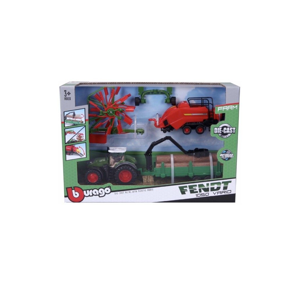 Conjunto Tractor Fendt 1050 Vario com 3 atrelados