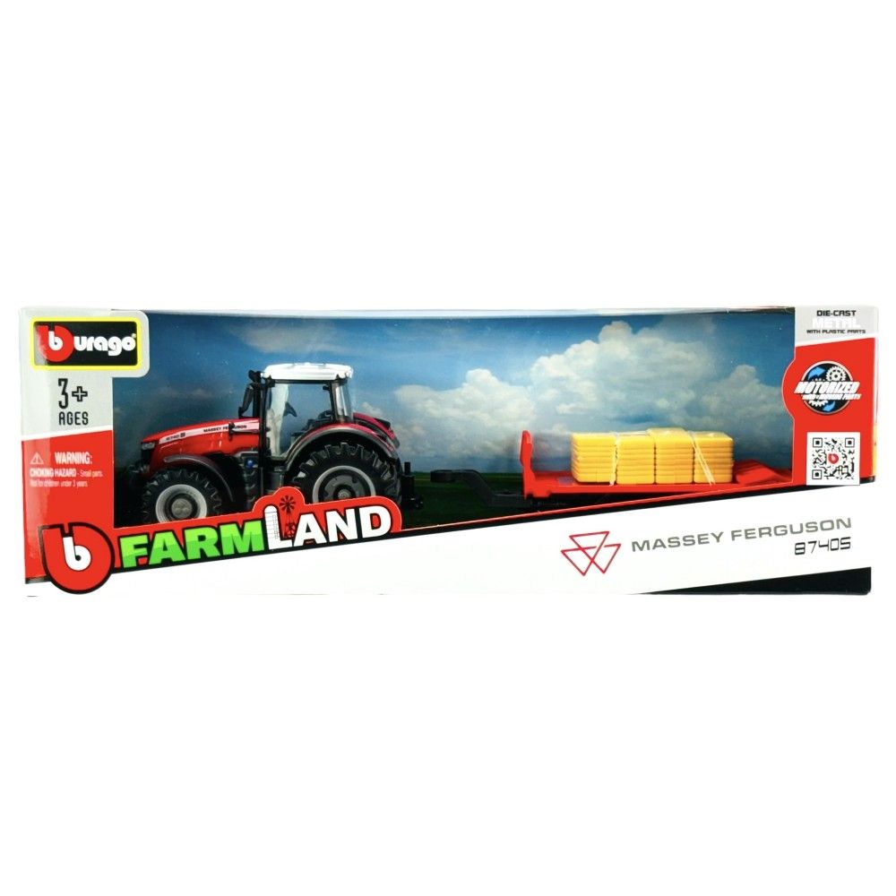 Tractor Massey Ferguson 87405 com atrelado + fardos
