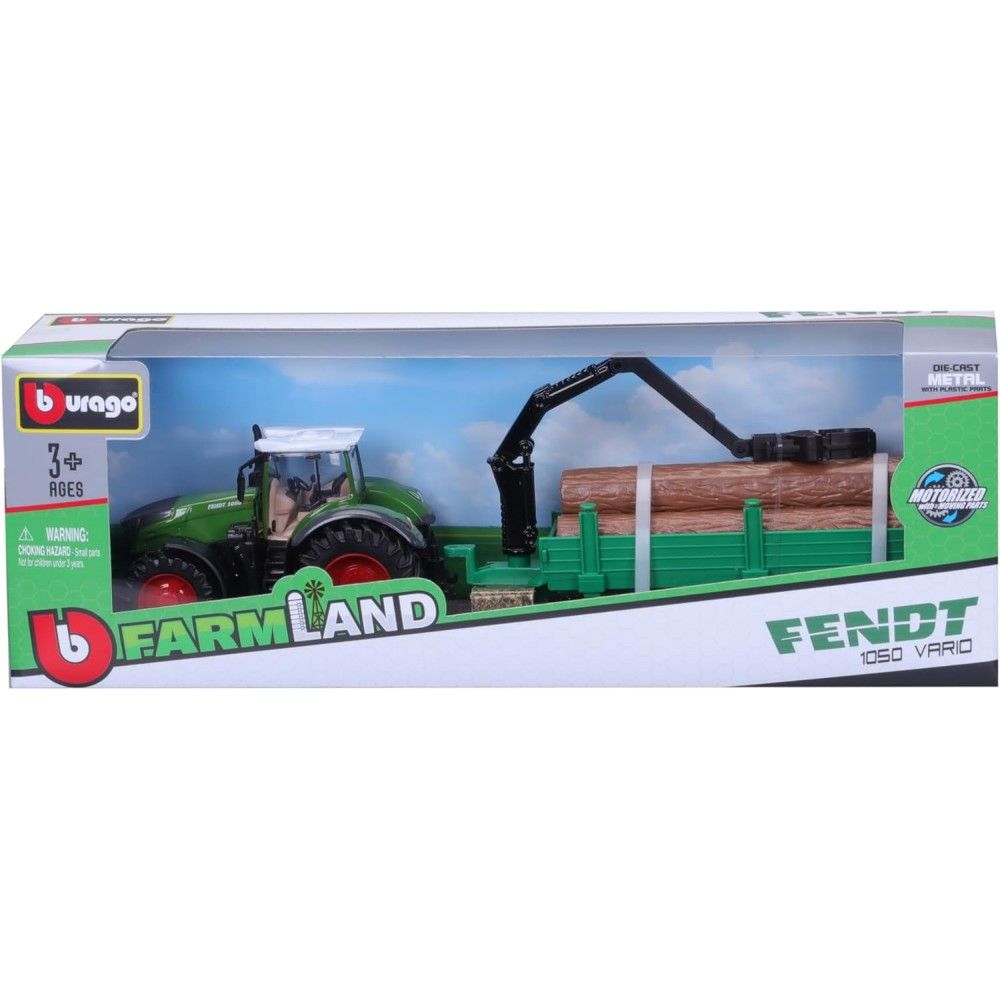 Tractor Fendt 1050 florestal com atrelado com grua