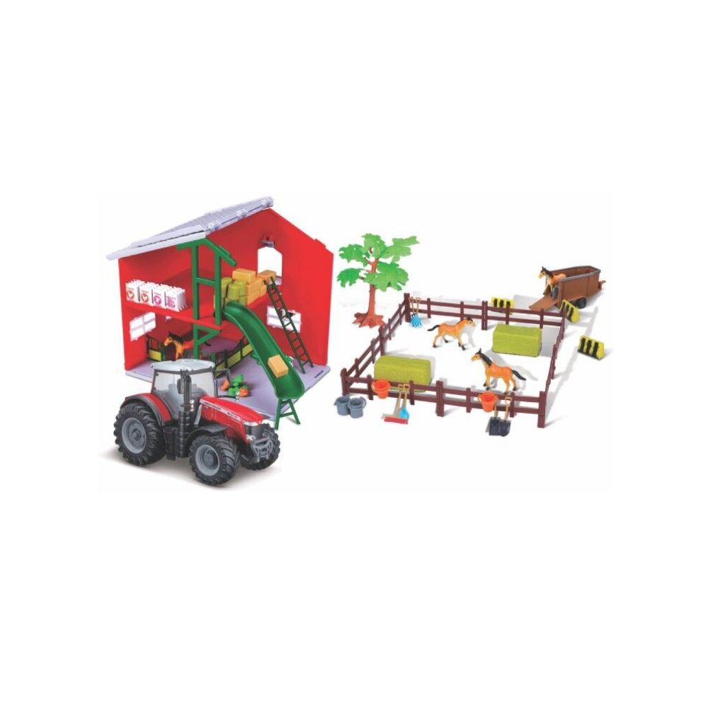 Estábulo som acessórios mais Tractor Massey Fergunson