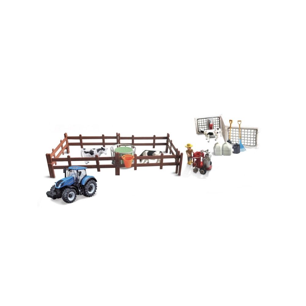 Conjunto acessórios de quinta com animais e Tactor New Holland