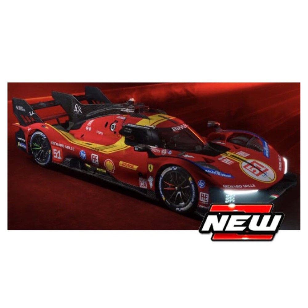 1/43 - Ferrari 499P 3.0L Turbo V6 #51 Pier GuidiI/Calado/Giovinazzi 3º 24H Le Mans 2025