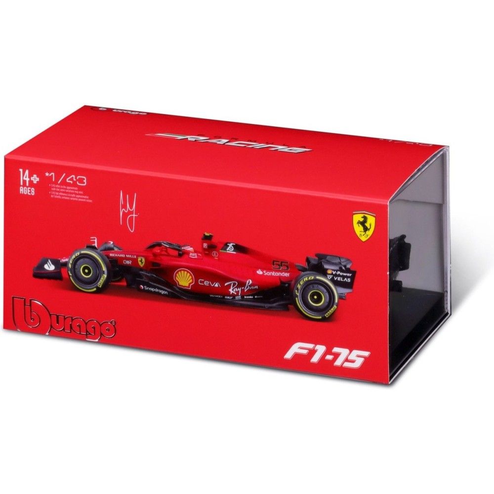 1/43 - F1 Ferrari F1-75 #55 C.Sainz 2022 com Capacete