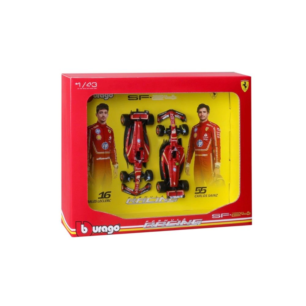 1/43 - F1 Scuderia Ferrari - #16 Charles Leclerc + #55 Carlos Sainz