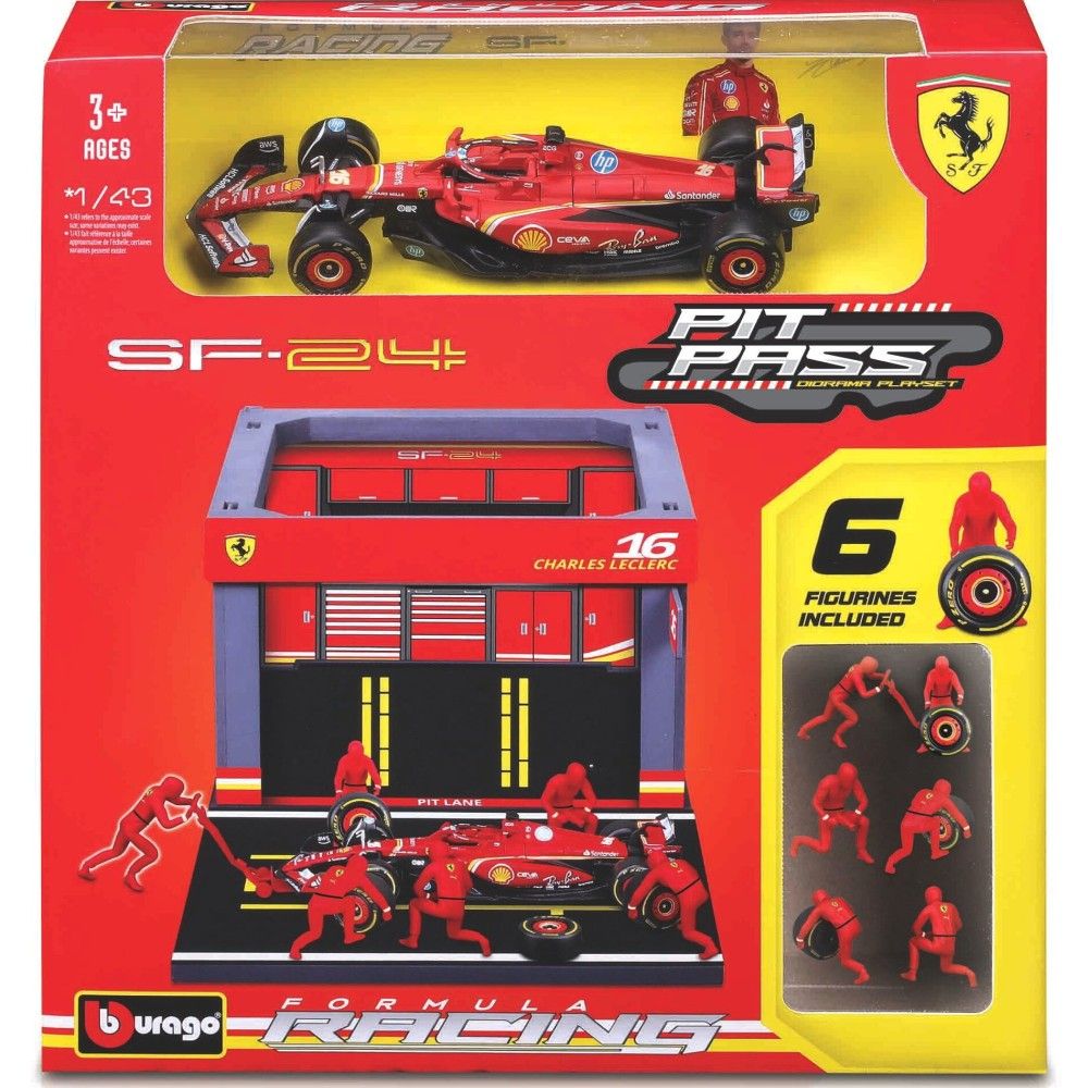 1/43 - Set de Pit Pass Ferrari SF24 #16 Charles Leclerc 2024