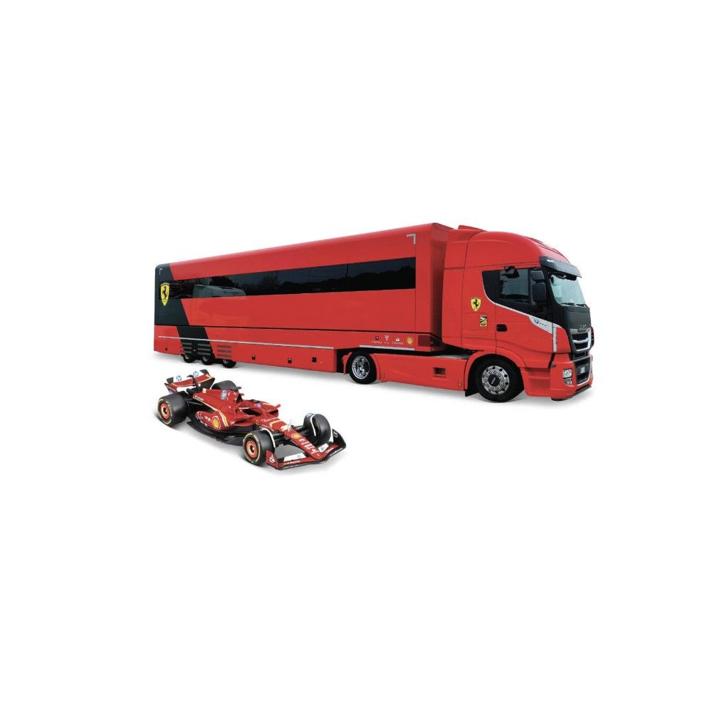 1/43 - Iveco S-WAY 570 Ferrari Racing Transporter + Ferrari SF-23 #16 C.Leclerc 2023