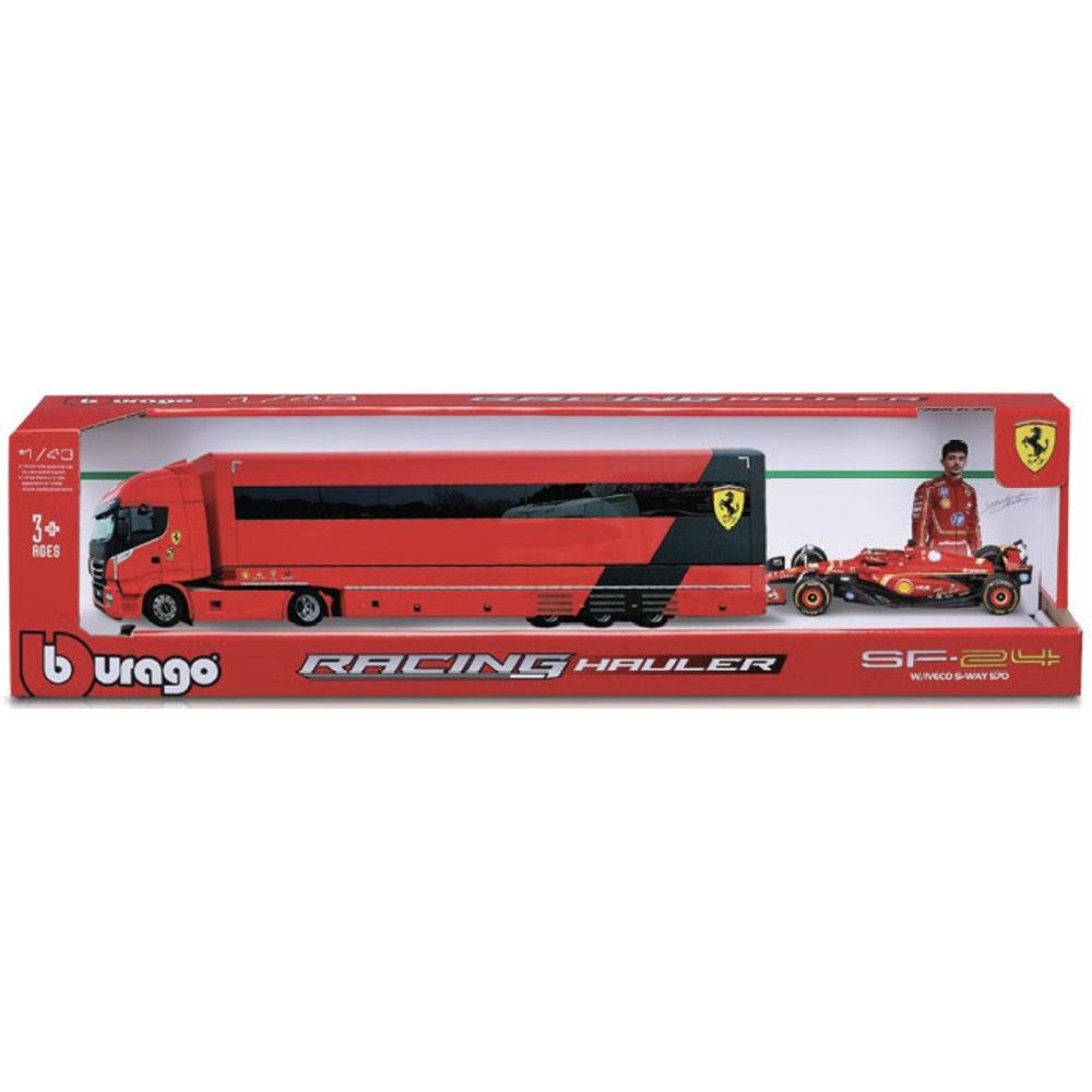 1/43 - Iveco S-WAY 570 Ferrari Racing Transporter + Ferrari SF-23 #16 C.Leclerc 2023