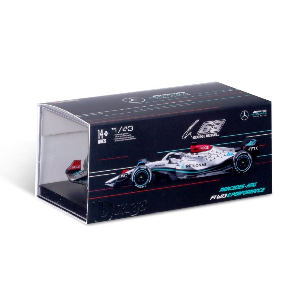 1/43 - F1 Mercedes AMG W13E Performance #63 2022 G.Russel com Capacete
