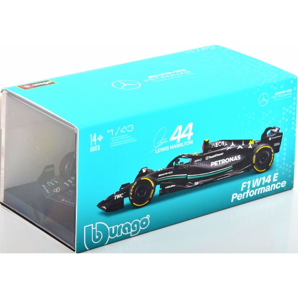 1/43 - F1 Mercedes AMG W14 #44 L.Hamilton com Capacete