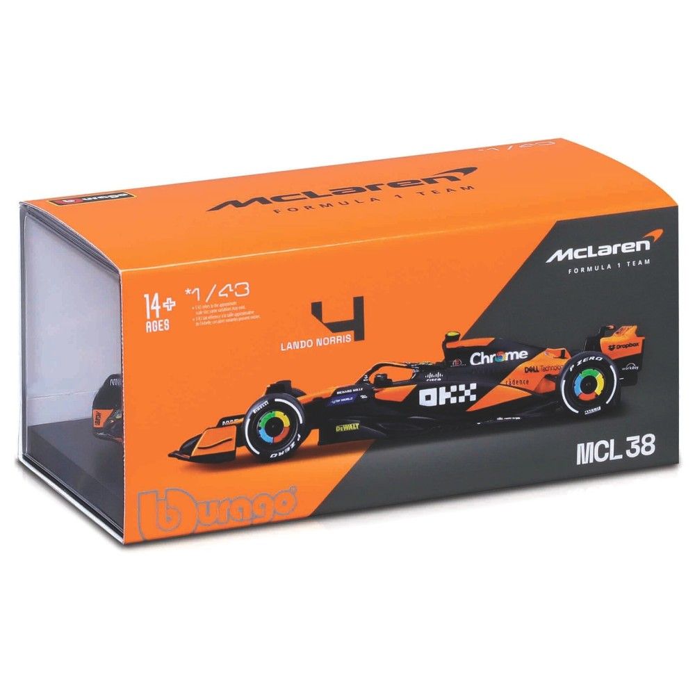 1/43 - F1 McLaren MCL38 - Lando Norris #4 com Capacete