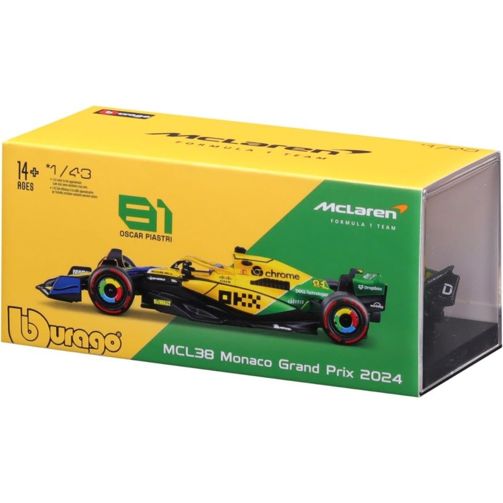 1/43 - F1 McLaren MCL38 - Oscar Piastri #81 com Capacete - Edição 30ºAyrton Senna