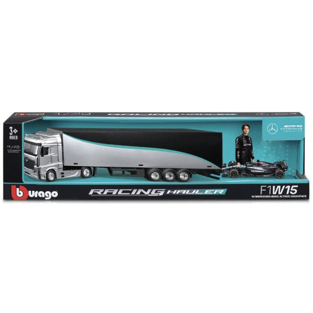 1/43 - Semi-Reboque Mercedes AMG Petronas com F1 George Russel #63
