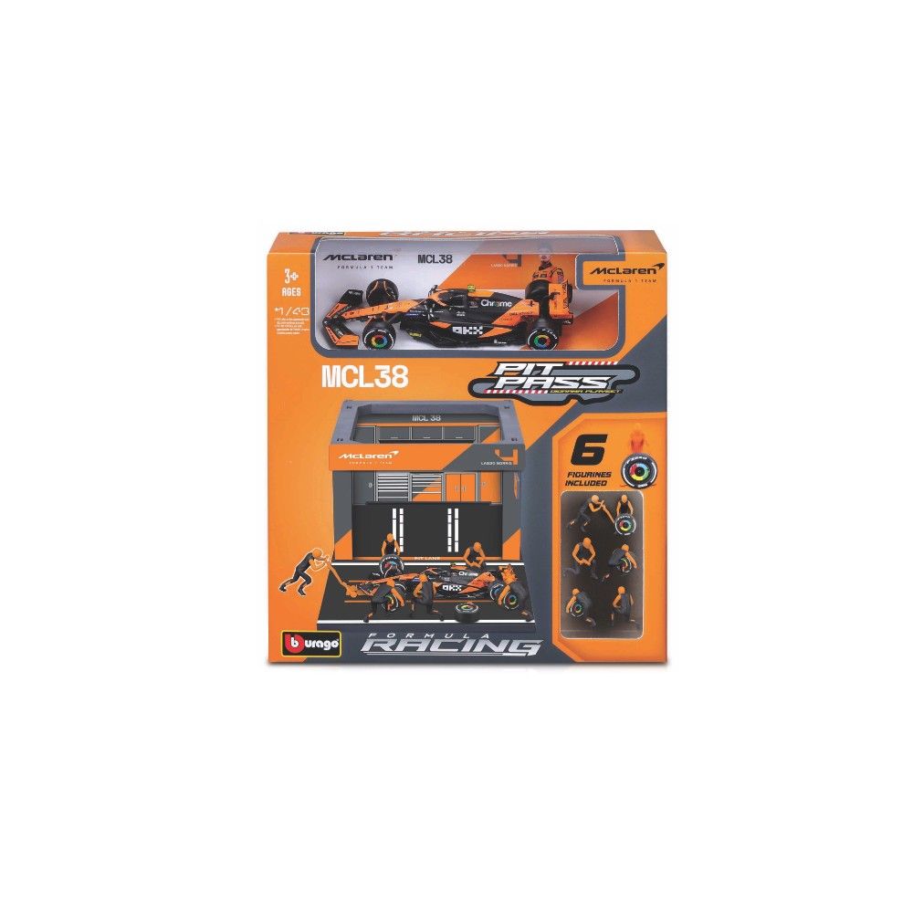 1/43 - Set de Pit Pass McLaren Team com F1 Lando Norris #4
