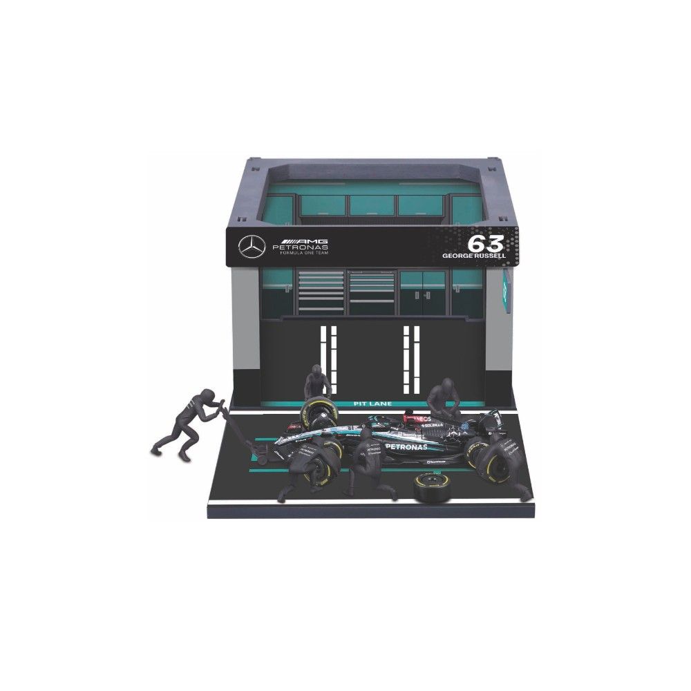 1/43 - Set de Pit Pass Mercedes AMG Petronas com F1 George Russel #63