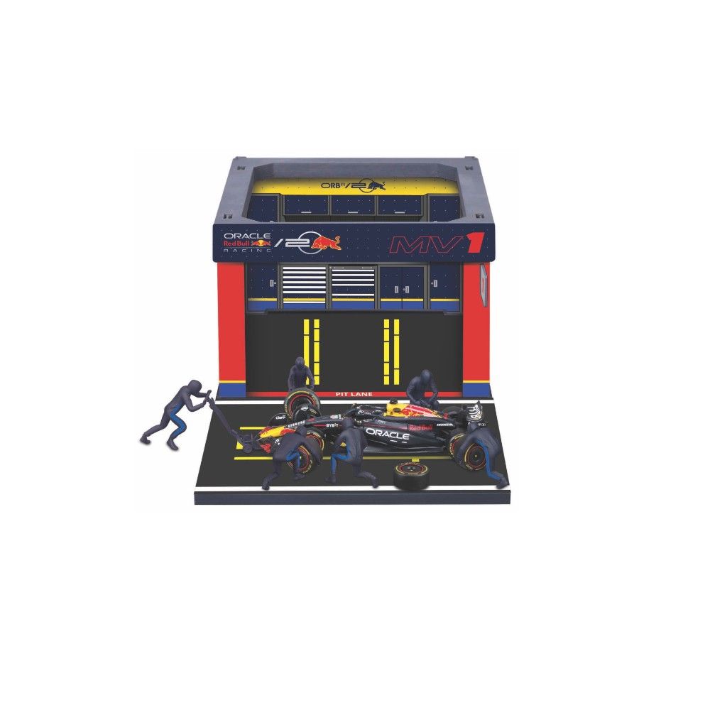 1/43 - Set de Pit Pass Red Bull Racing com F1 Max Verstappen #1