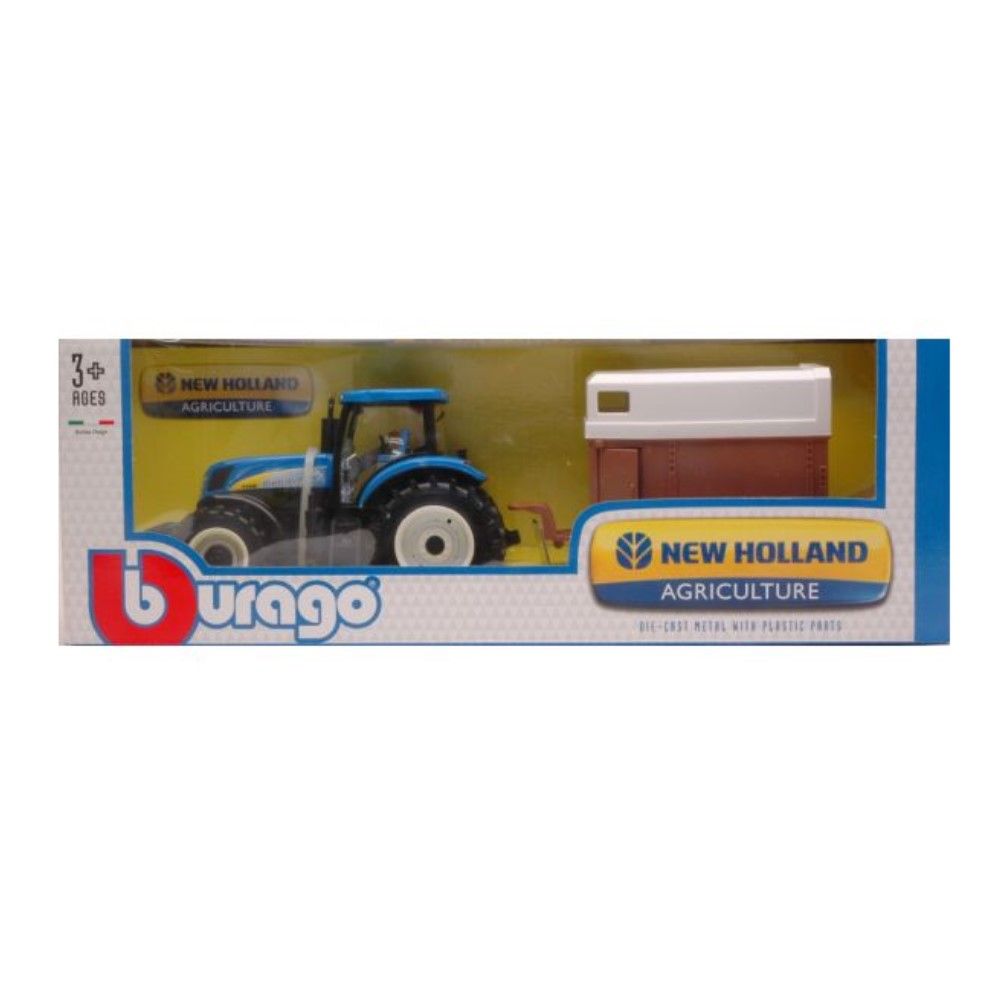 1/32 - Tractor New Holland T7000 com reboque para Cavalos