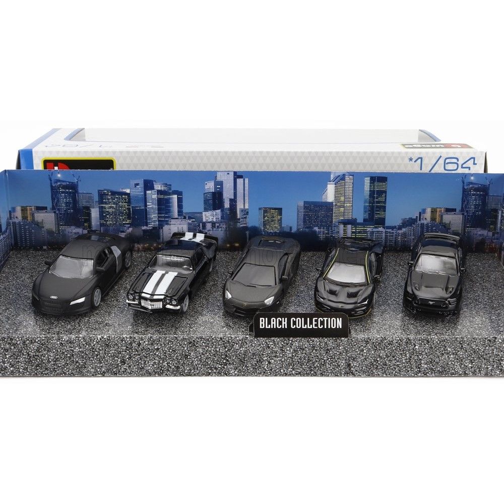 1/64 - Pack de 5 veículos Black Collecton