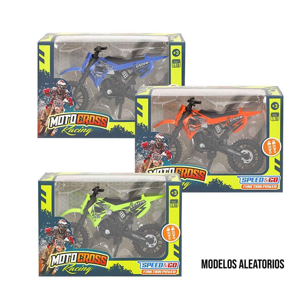 Display de Motas Motocross, 12cm (12 unidades)