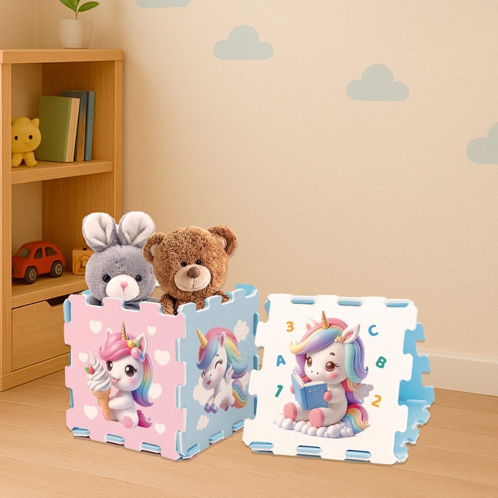 Pack de 8 peças em EVA 120x60cm Unicórnios