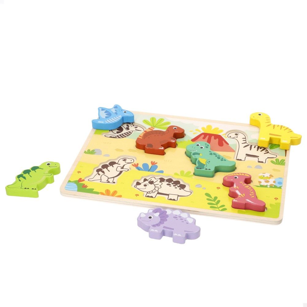 Puzzles de Madeira Animais c/ 7 Figuras (3 modelos)