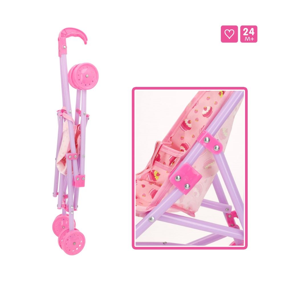 Boneca 30cm com Sons + Acessórios e Carro de Passeio (56cm)