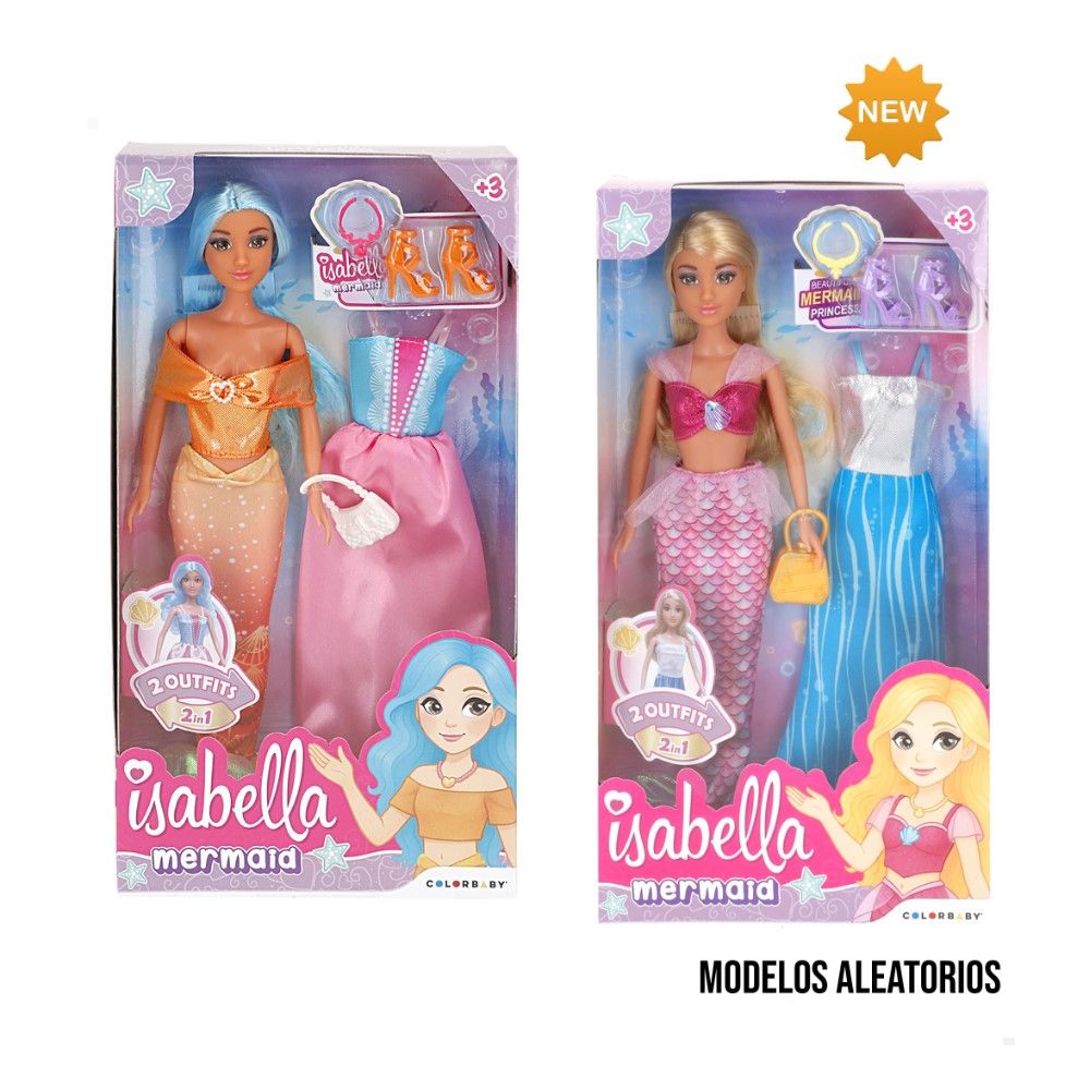Isabella - Boneca Sereia 2 em 1 (2 modelos)