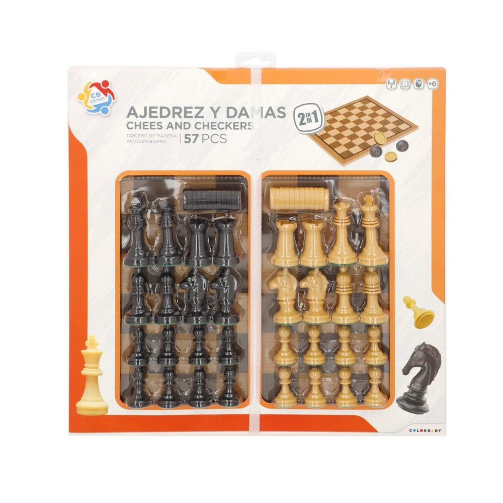 Jogo de Xadrez + Damas (40x40cm)