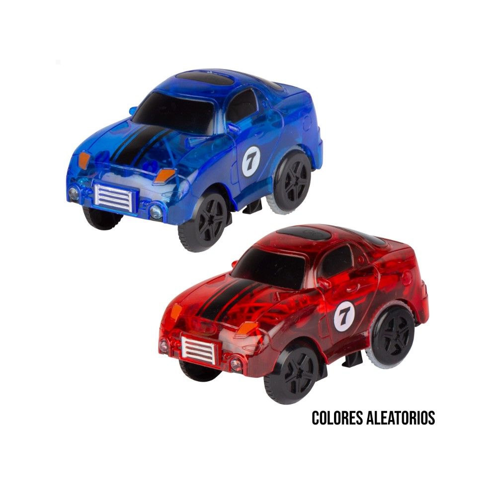 Pista com carro que brilha no escuro