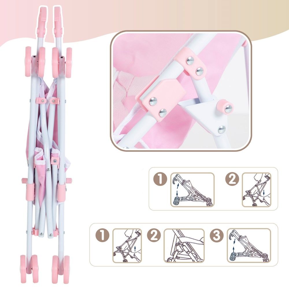 Carro de Bonecas (56cm), Aventuras Cor-de-rosa