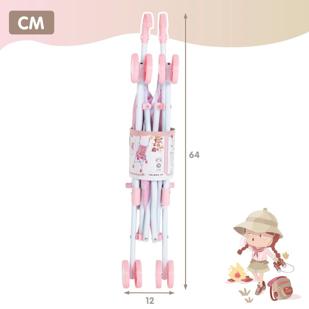 Carro de Bonecas (56cm), Aventuras Cor-de-rosa