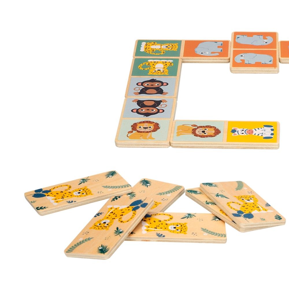 Domino de Animais em Madeira