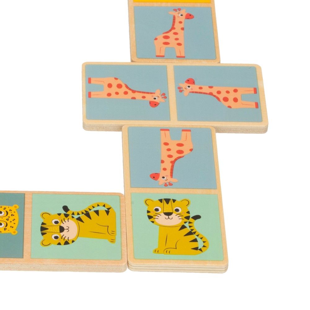 Domino de Animais em Madeira