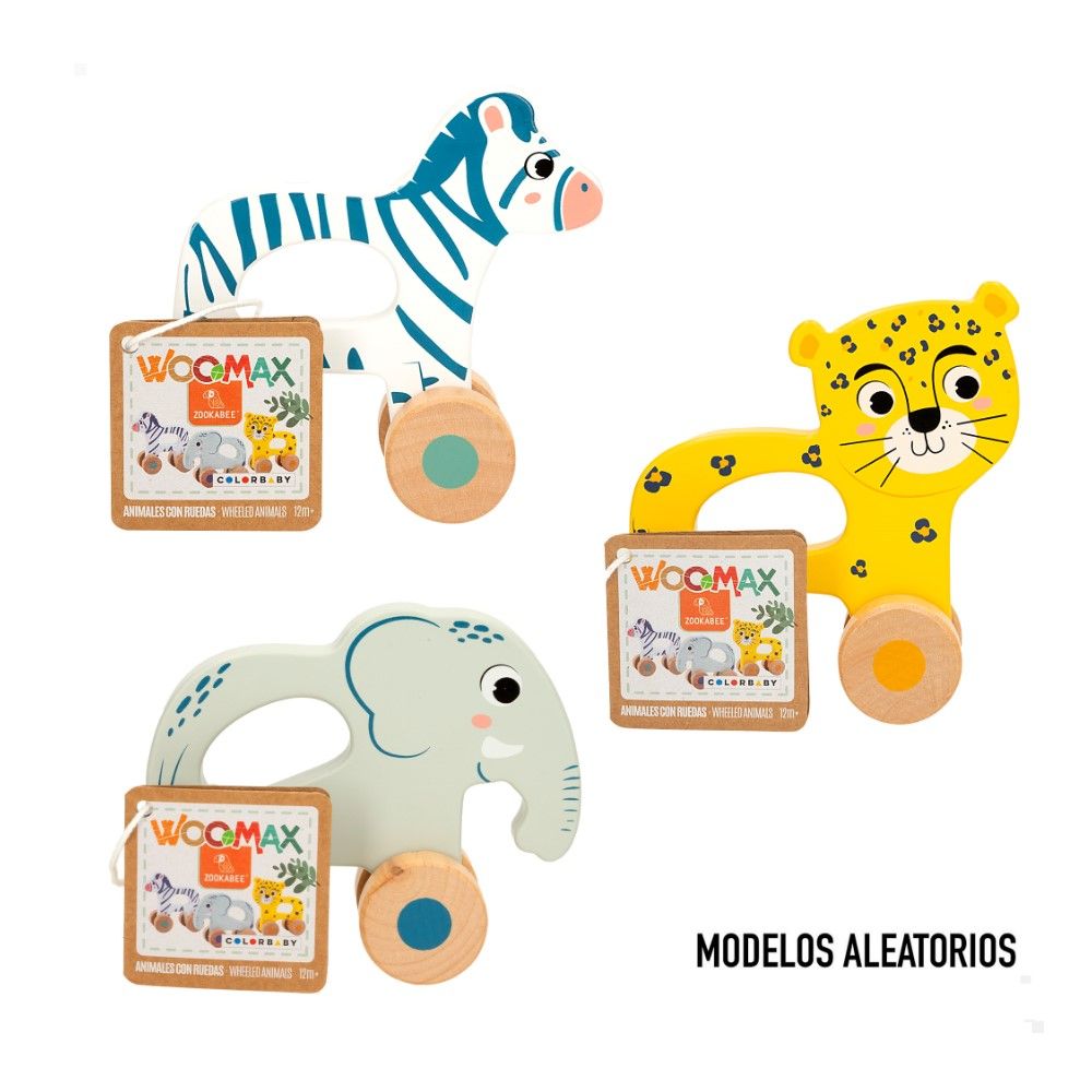 Animais em Madeira com rodas (3 modelos)